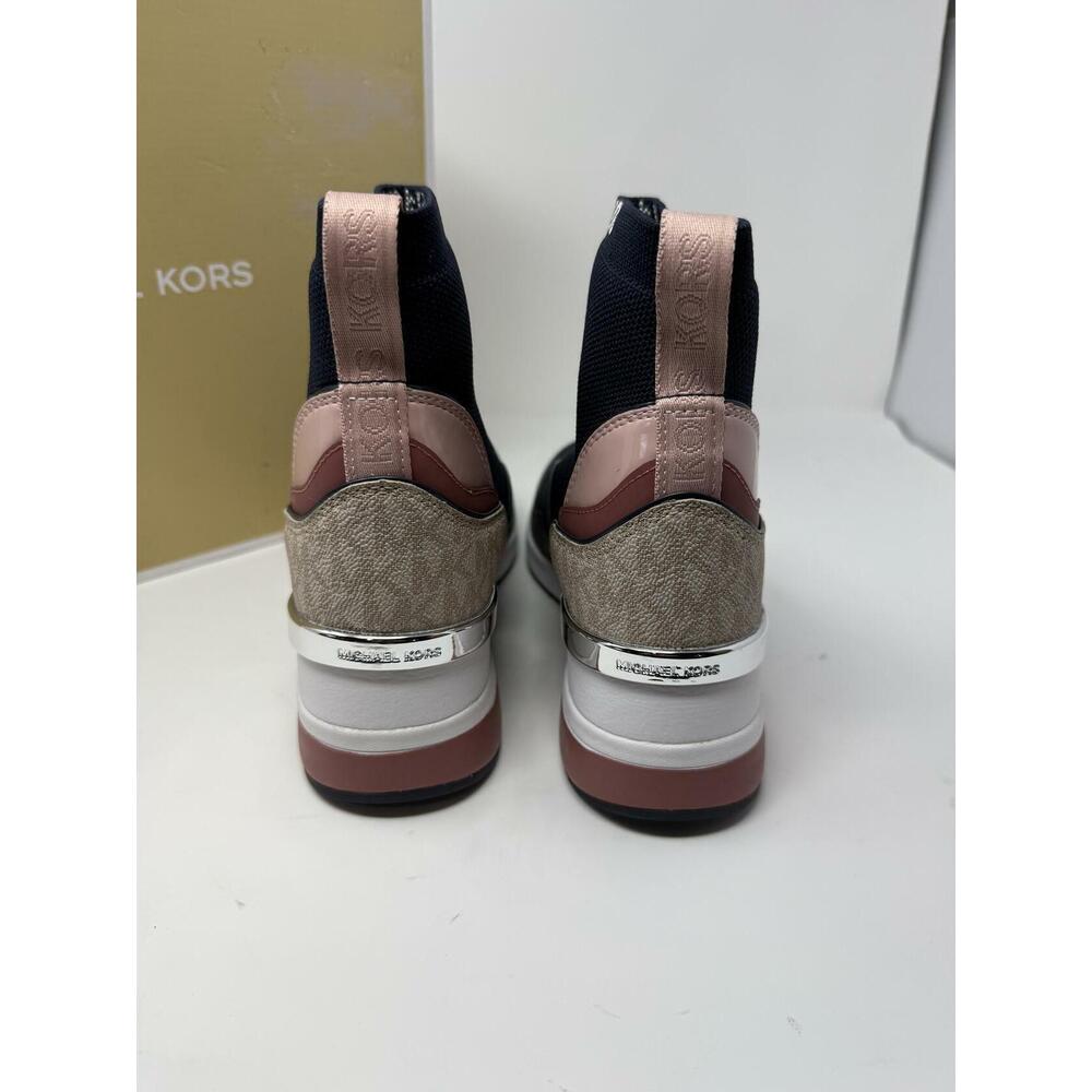 Michael Kors Women's Slip-On Logo Sock Navy Multicolor Sneakers 7.5 - Picture 4 of 6